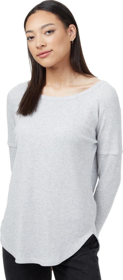 TreeWaffle Crew LS - Womens - hi rise grey heather 1