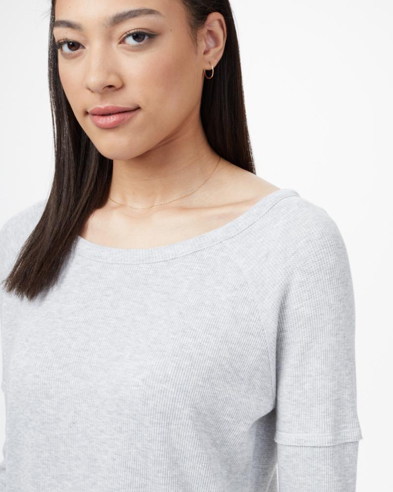 TreeWaffle Crew LS - Womens - hi rise grey heather 1