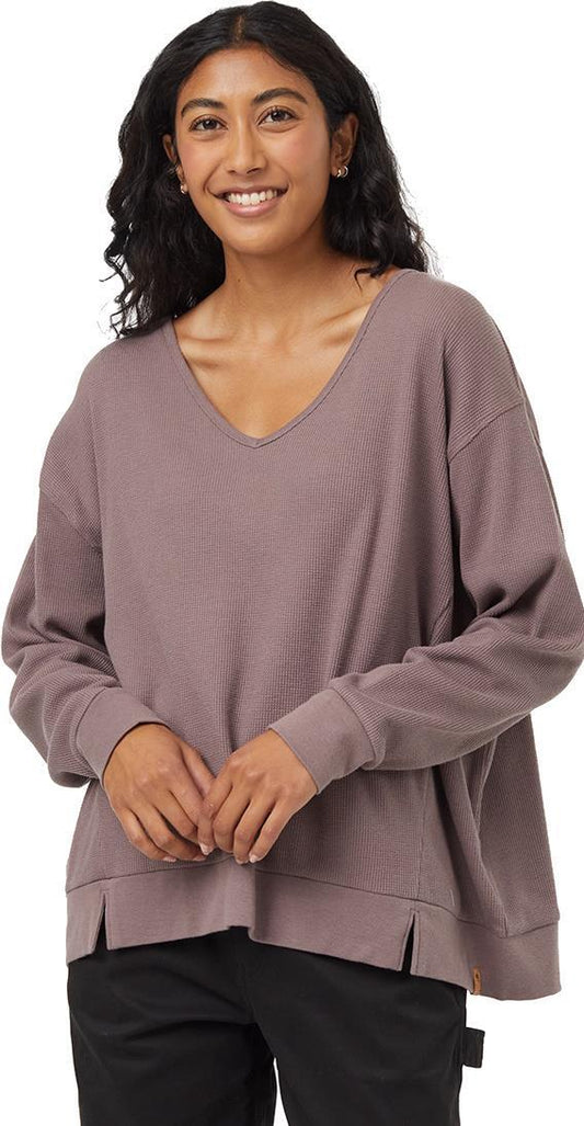 TreeWaffle Deep V-Neck LS - Womens - elkwood 1