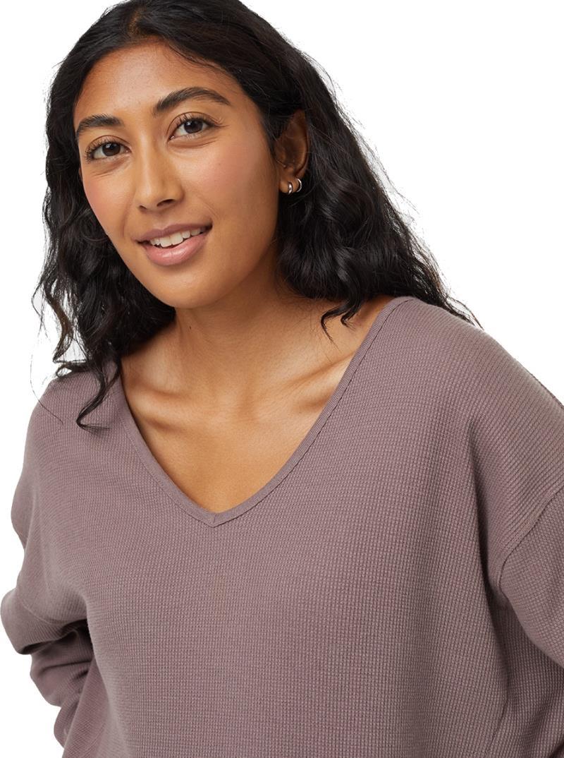 TreeWaffle Deep V-Neck LS - Womens - elkwood 1