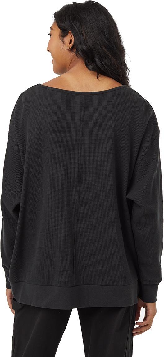 TreeWaffle Deep V-Neck LS - Womens - meteorite black 1