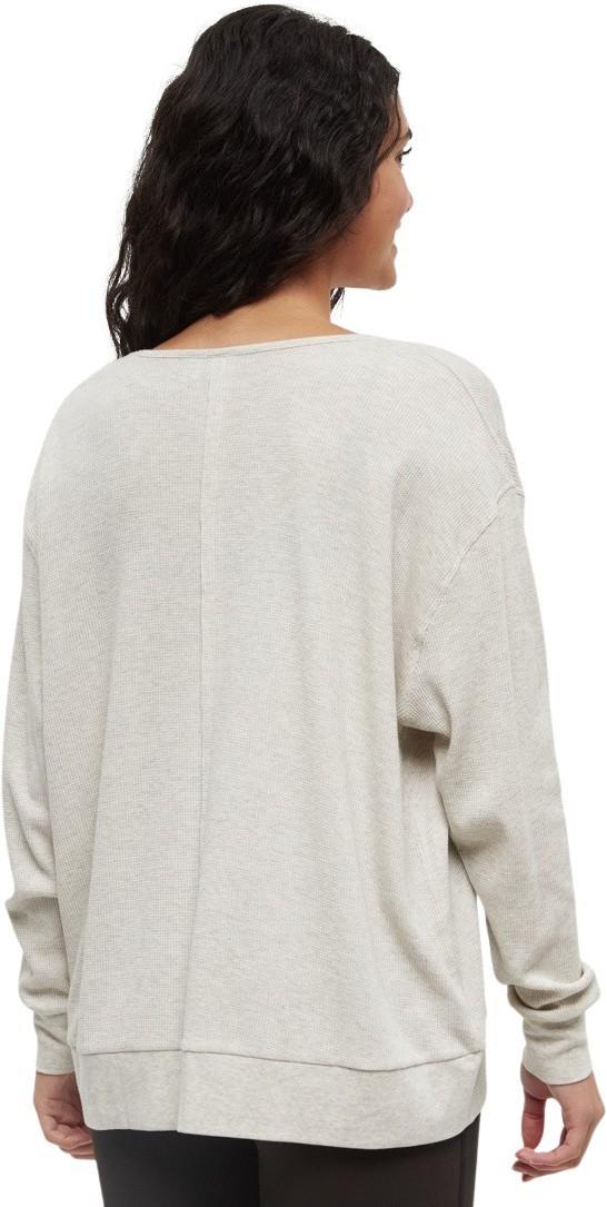 TreeWaffle Deep V-Neck LS - Womens - vintage white heather 1