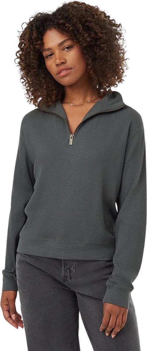 TreeWaffle Half Zip - Womens - urban green 1