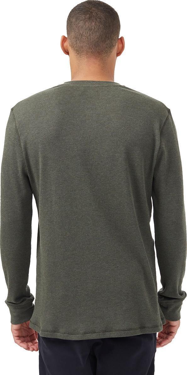 TreeWaffle Henley LS - Mens - Black Olive Green Heather 2