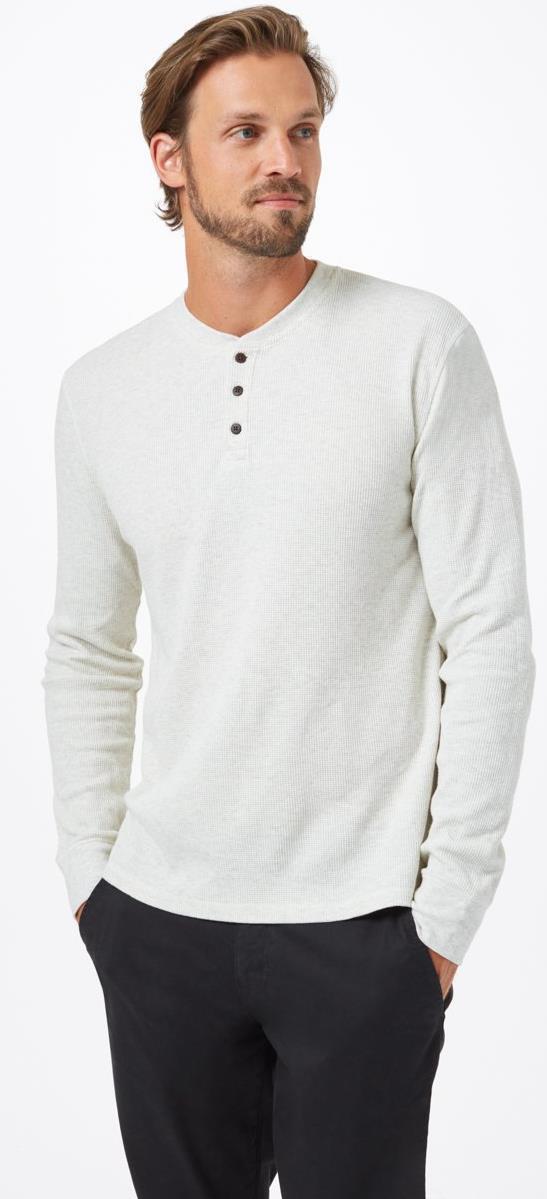 TreeWaffle Henley LS - Mens - Elm White Heather 1