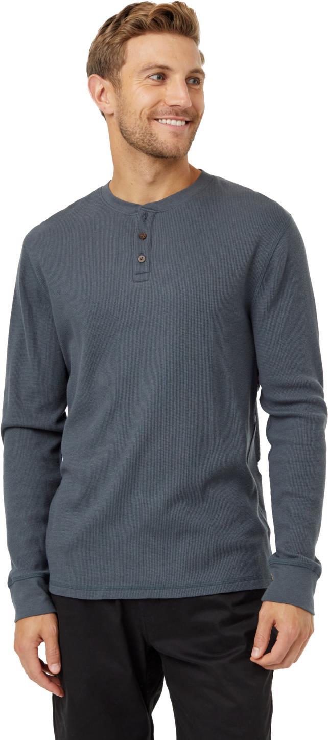 TreeWaffle Henley LS - Mens - Forest River Green 1
