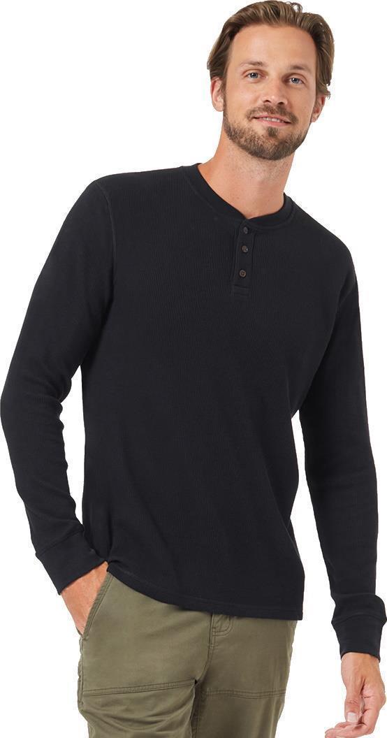 TreeWaffle Henley LS - Mens - Meteorite Black 1