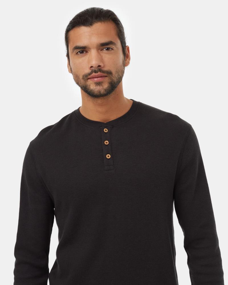 TreeWaffle Henley LS - Mens - Meteorite Black 2