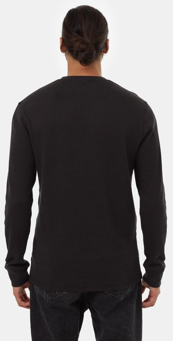 TreeWaffle Henley LS - Mens - Meteorite Black 3