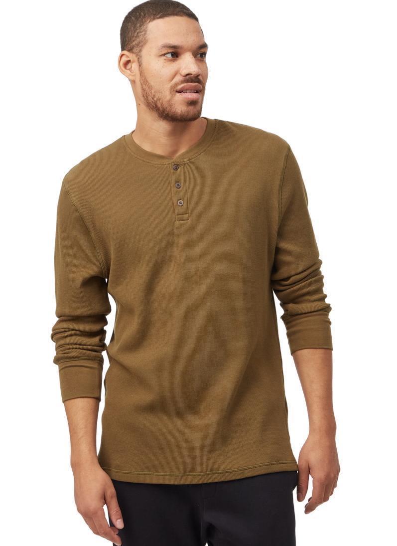 TreeWaffle Henley LS - Mens - Uniform Green 1