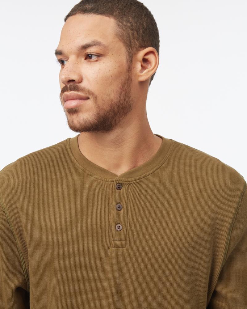 TreeWaffle Henley LS - Mens - Uniform Green 2