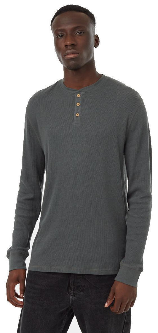 TreeWaffle Henley LS - Mens - Urban Green 1