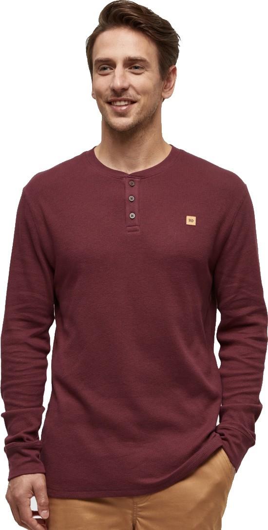 TreeWaffle Henley LS - Mens - deep burgundy 1