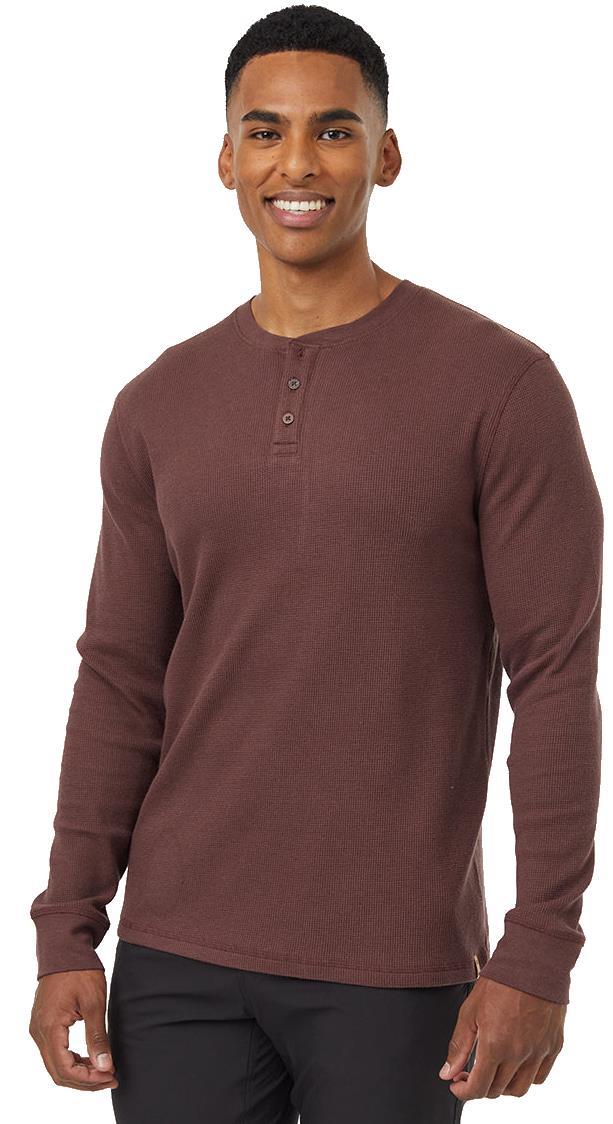 TreeWaffle Henley LS - Mens - deep mahogany 1
