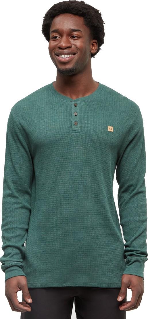 TreeWaffle Henley LS - Mens - forest pine heather 1