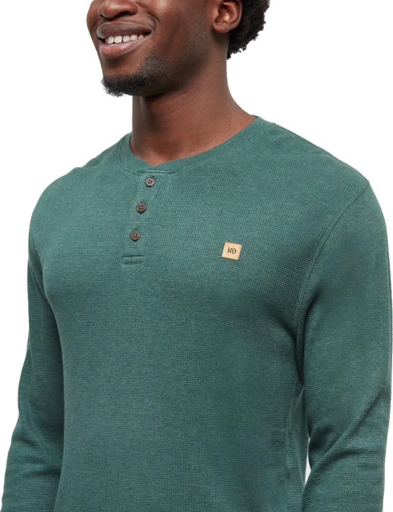 TreeWaffle Henley LS - Mens - forest pine heather 1