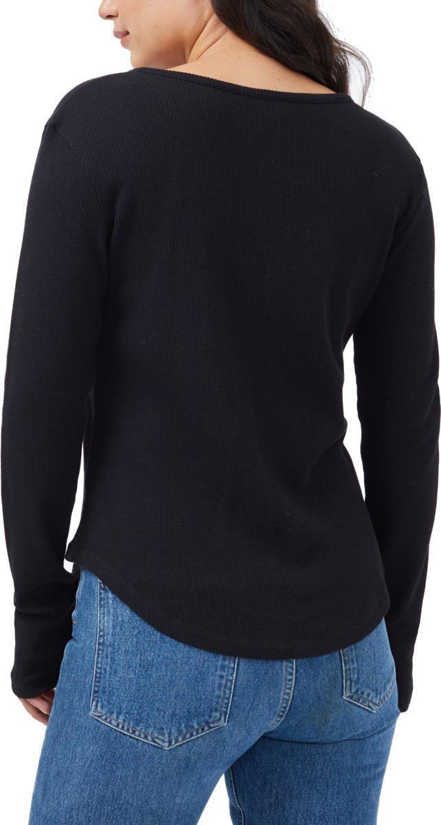 TreeWaffle Henley LS - Womens - meteorite black 1