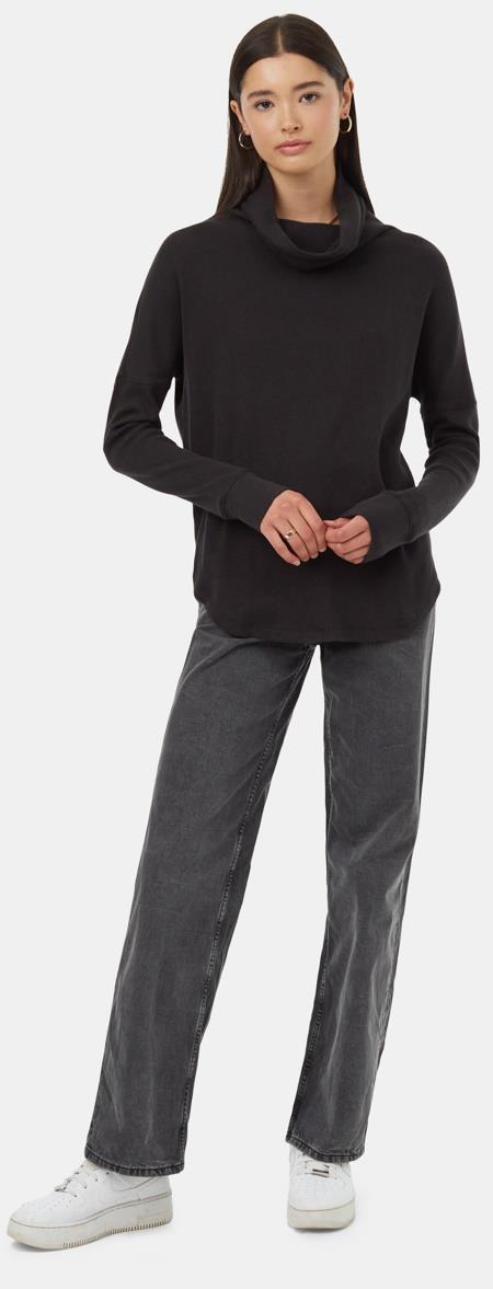 TreeWaffle Turtleneck LS - Womens - Meteorite Black 3