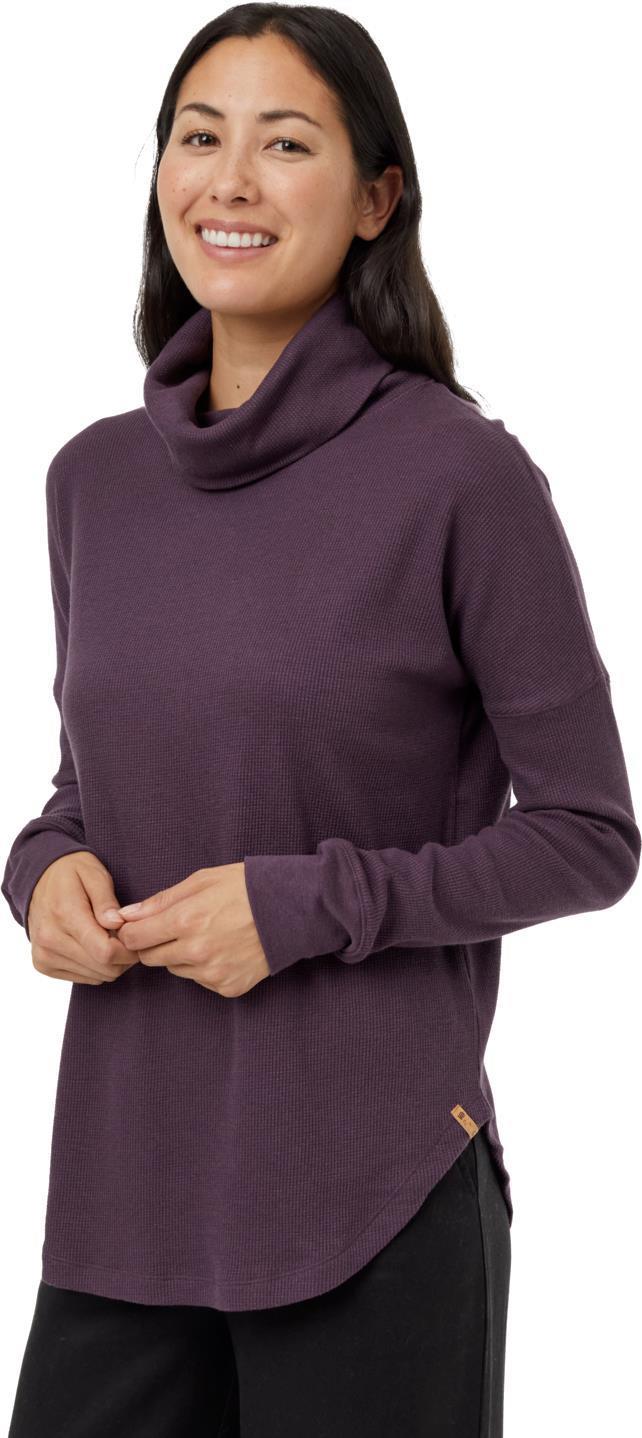 TreeWaffle Turtleneck LS - Womens - Midnight Plum 1