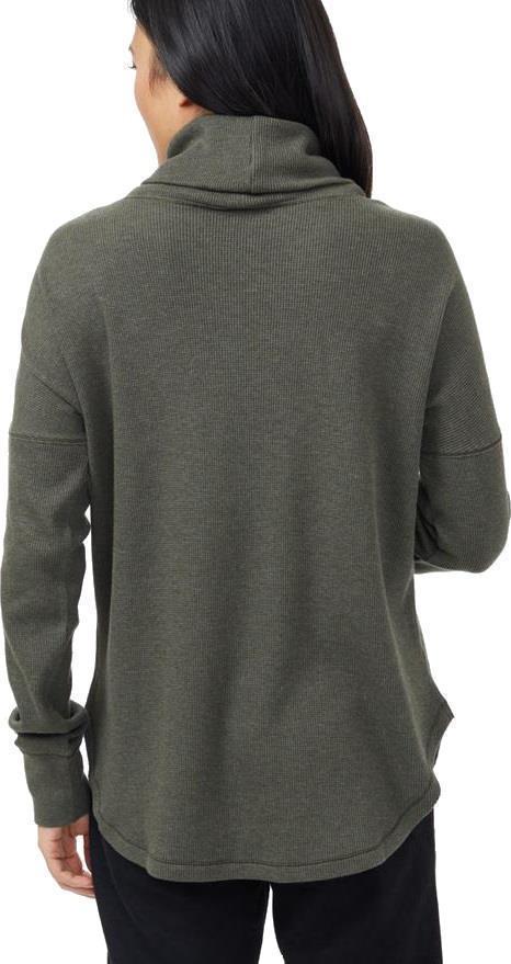 TreeWaffle Turtleneck LS - Womens - black olive green heather 1