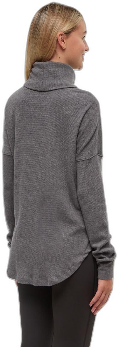 TreeWaffle Turtleneck LS - Womens - dark grey heather 1