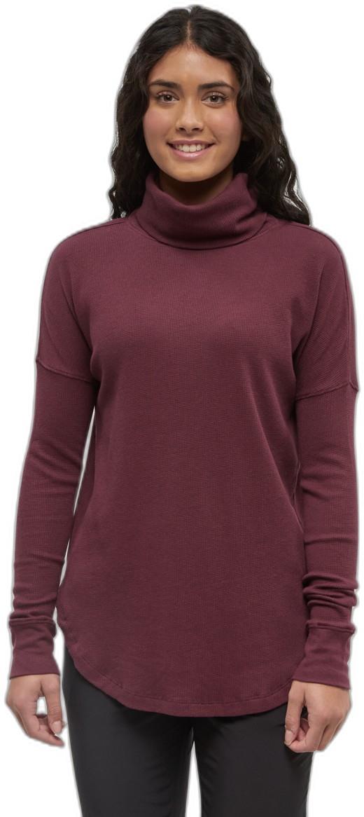 TreeWaffle Turtleneck LS - Womens - deep burgundy 1