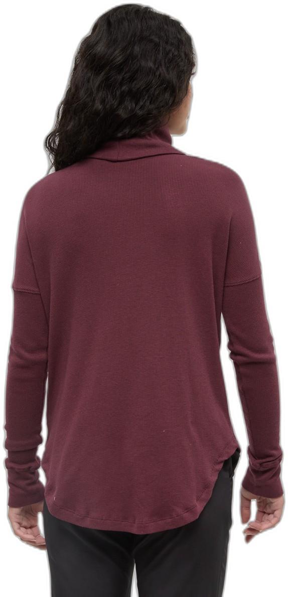 TreeWaffle Turtleneck LS - Womens - deep burgundy 1