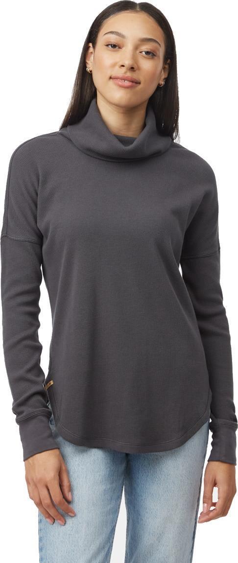 TreeWaffle Turtleneck LS - Womens - forest river green 1