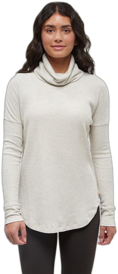 TreeWaffle Turtleneck LS - Womens - vintage white heather 1
