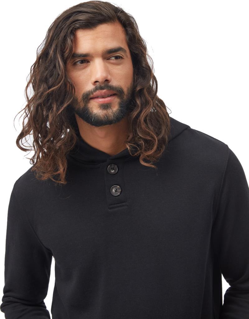 Treefleece 1/4 Button Hoodie - Mens - meteorite black 1