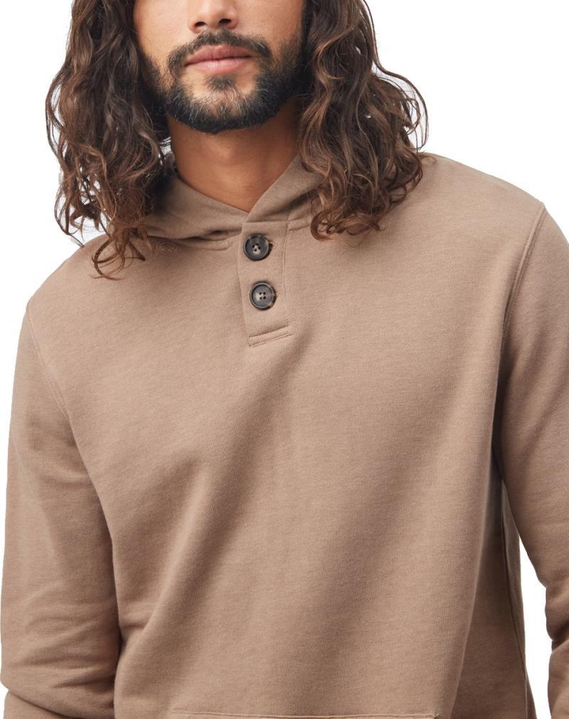 Treefleece 1/4 Button Hoodie - Mens - pine bark 1