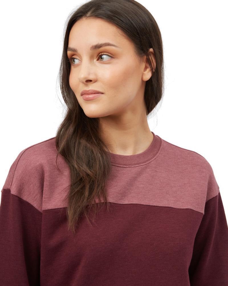 Treefleece Blocked Crew - Womens - crushed berry / fig / moonlit ocean 1