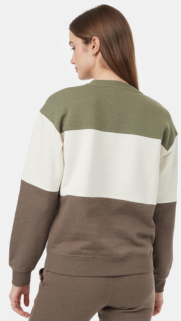 Treefleece Blocked Crew - Womens - deep lichen green / undyed / falcon 1