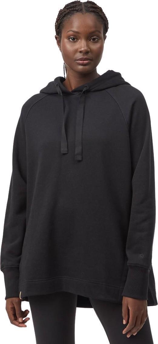 Treefleece Slit Hem Oversized Hoodie - Womens - meteorite black 1