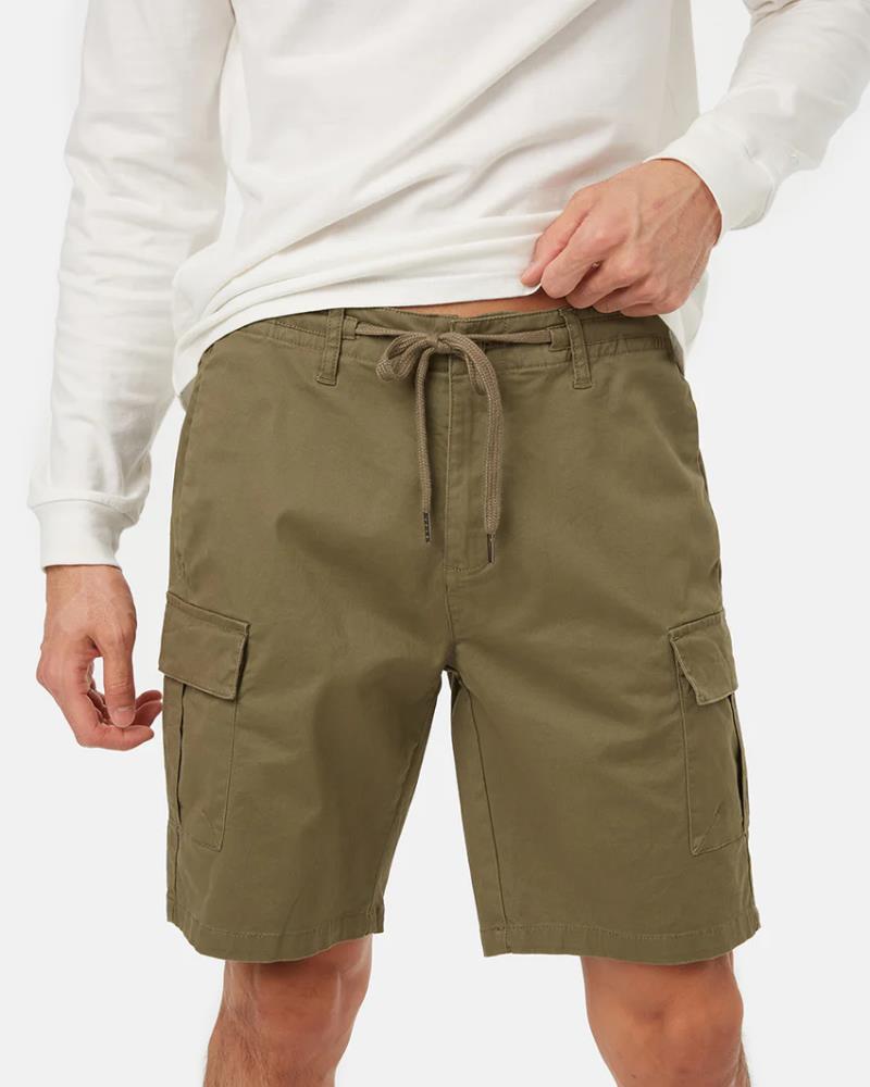 Twill Cargo Shorts - Mens - Olive Night Green 2
