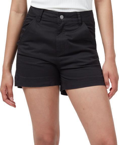 Twill High Waist Shorts - Womens - meteorite black 1