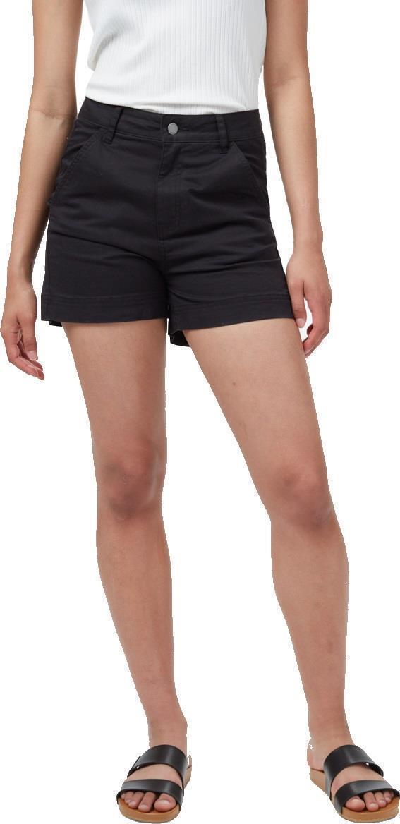Twill High Waist Shorts - Womens - meteorite black 1