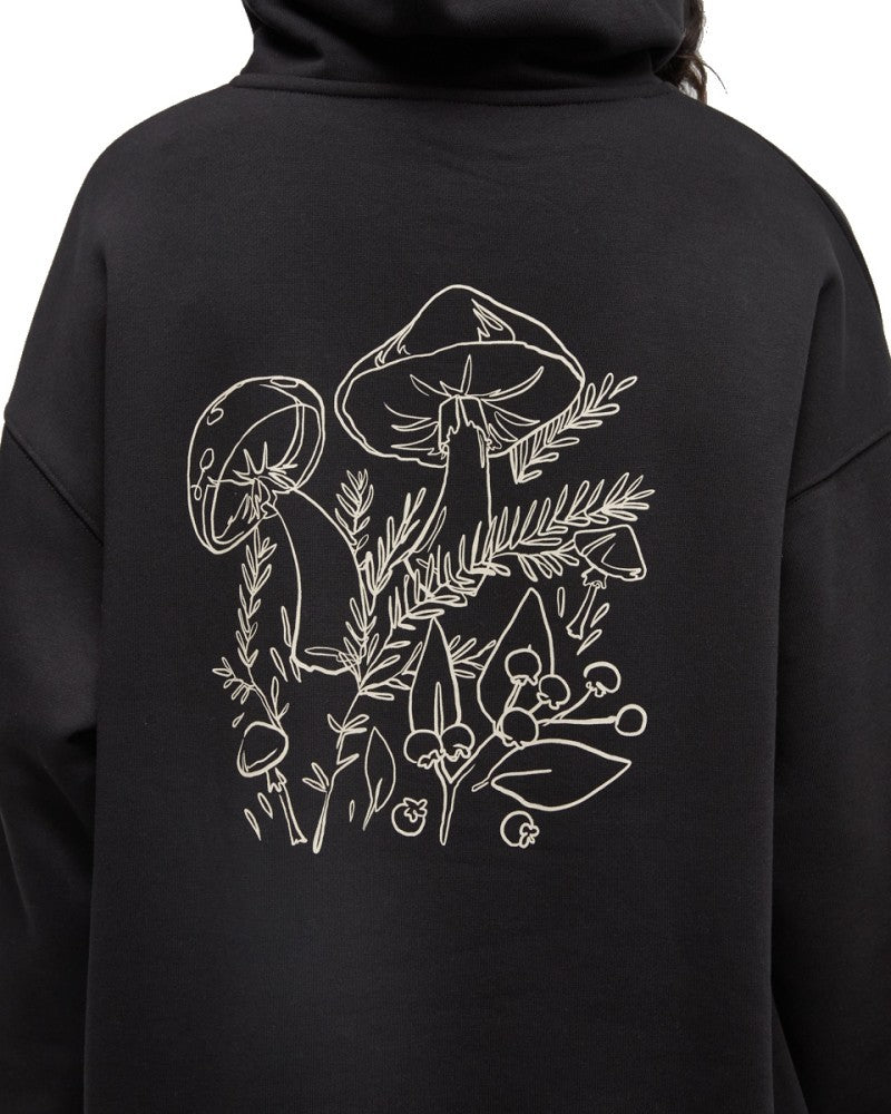 Understory Oversized Hoodie - Womens - meteorite black / warm oak 1