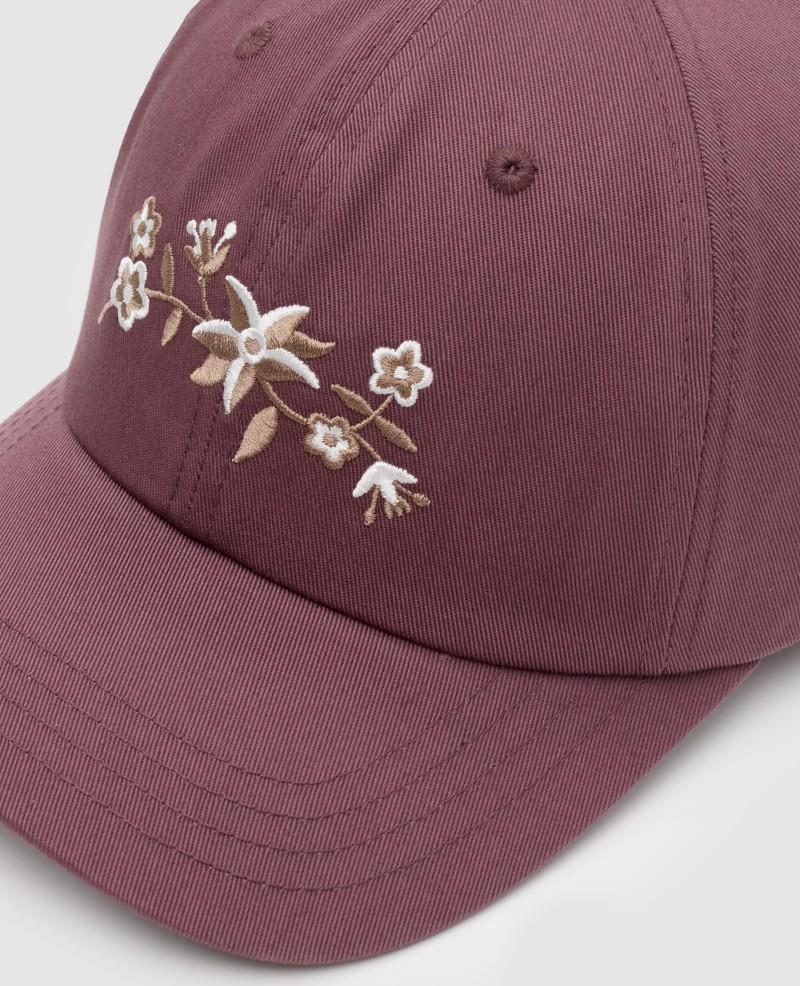 Vine Floral Peak Hat - mauve stone / pale oak 1
