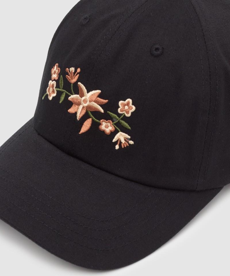 Vine Floral Peak Hat - meteorite black / hazelnut 1