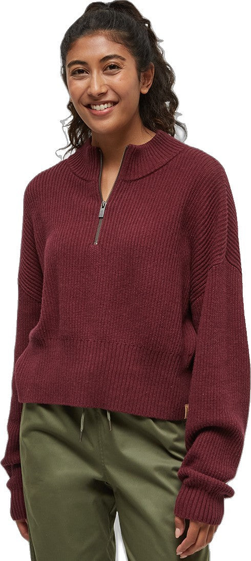 Vista Sweater - Womens - deep burgundy heather 1