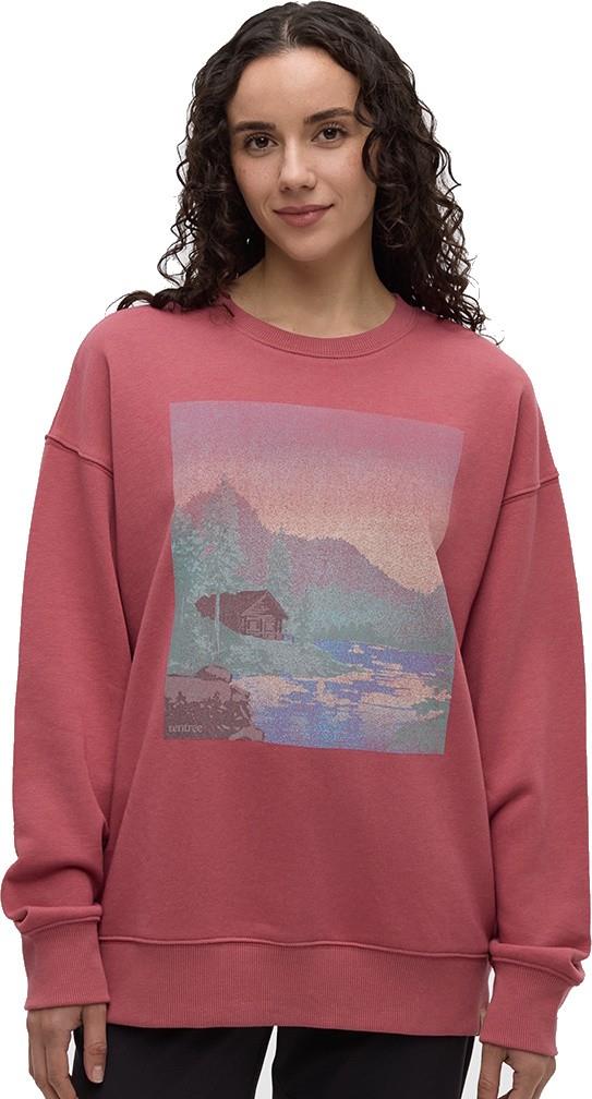 Washed Lakeshore Relaxed Crew - Womens - rosewood / canal blue 1