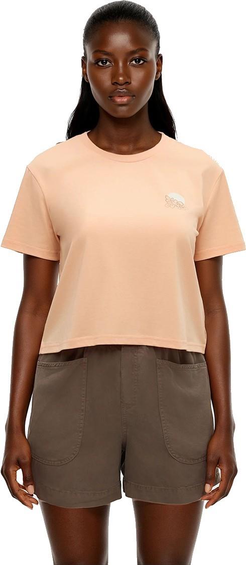 Wild Rose Lake Crop T-Shirt - Womens - orange sherbet / white oak 1