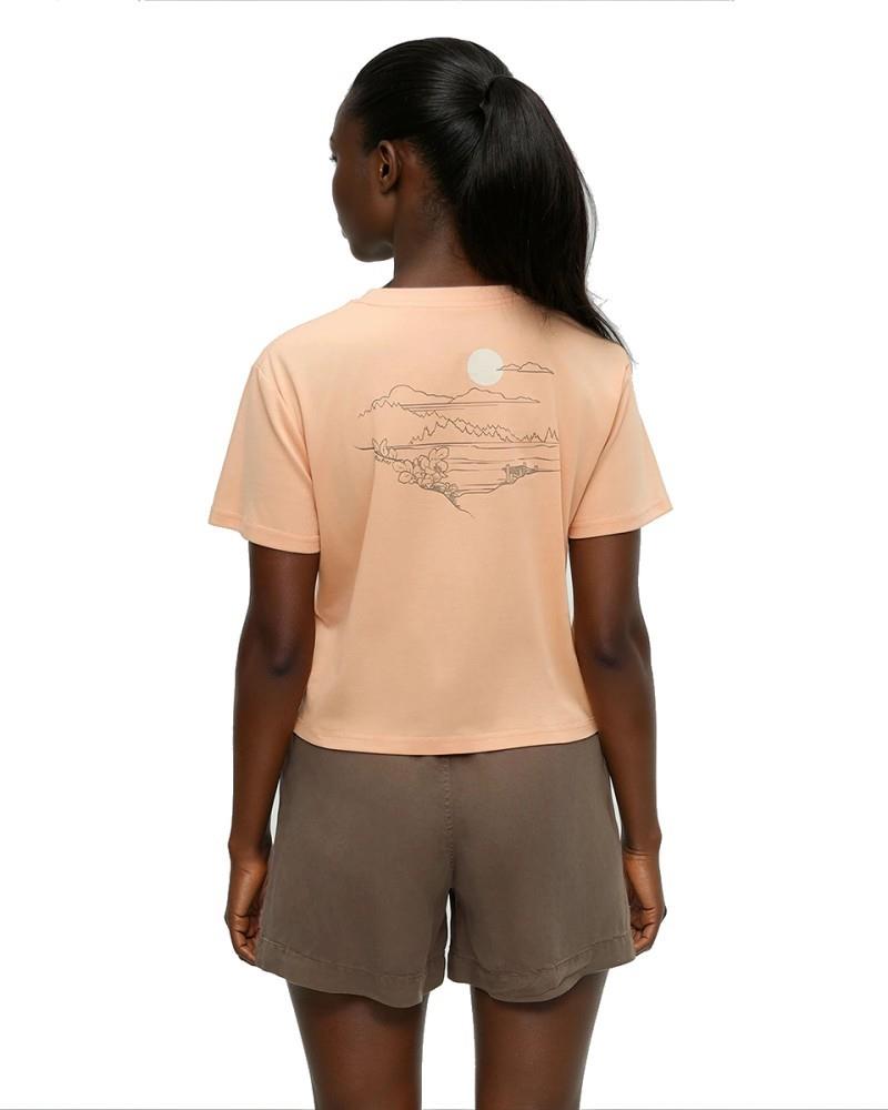 Wild Rose Lake Crop T-Shirt - Womens - orange sherbet / white oak 1