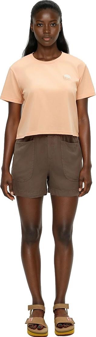Wild Rose Lake Crop T-Shirt - Womens - orange sherbet / white oak 1