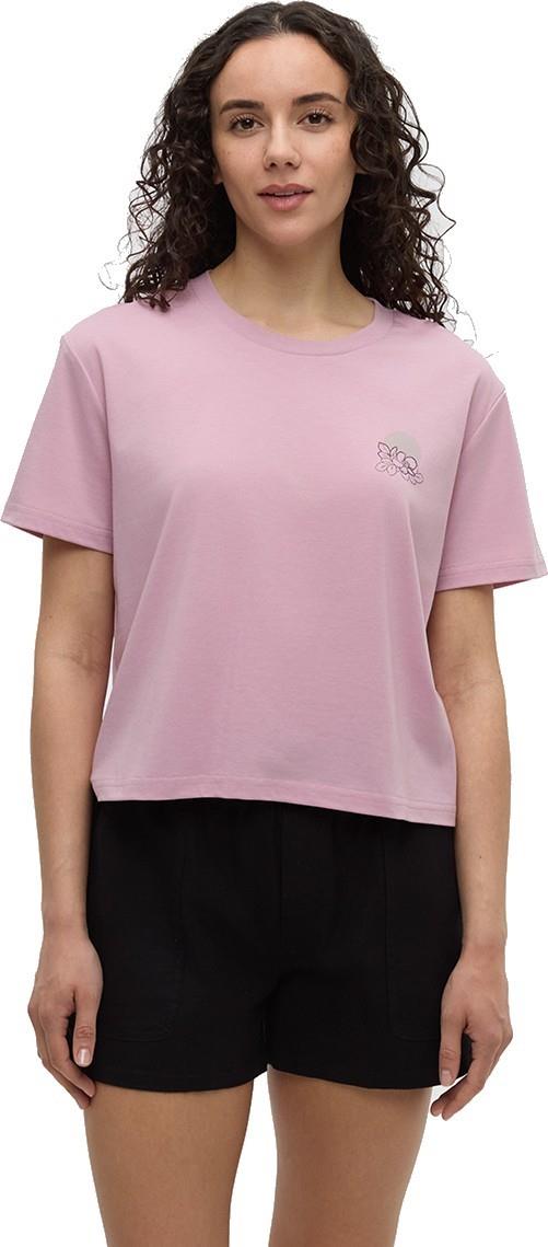 Wild Rose Lake Crop T-Shirt - Womens - pink sand / graphite 1
