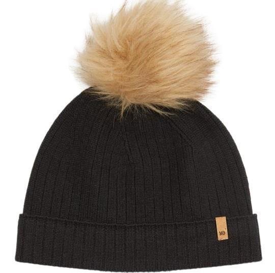Wool Faux Fur Pom Beanie - meteorite black 1