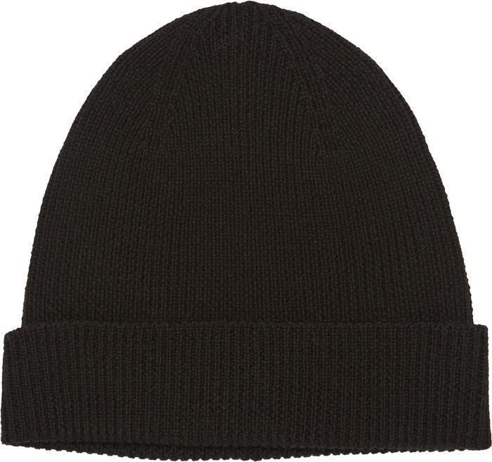 Wool Ribbed Beanie - jet black 1