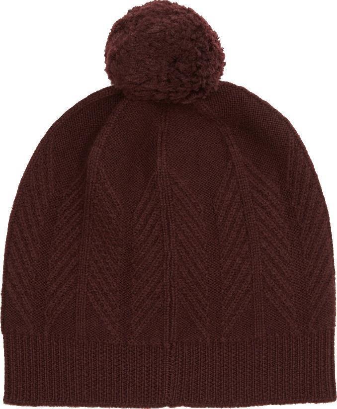 Wool Tree Cable Beanie - Mulberry 1