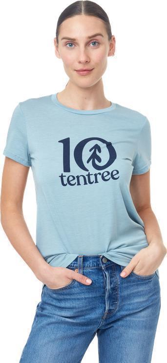 tentree Logo T-Shirt - Womens - tourmaline blue heather 1